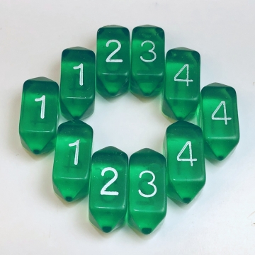 Crystal Translucent d4 10 pc set - green