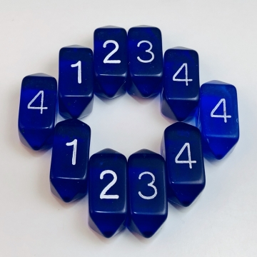 Crystal Translucent d4 10 pc set - blue