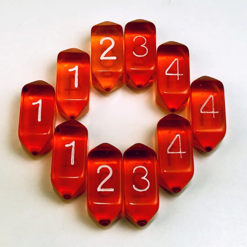 Top Crystal Caste Porcelain Orange Polyhedral Full Set 7 Dice