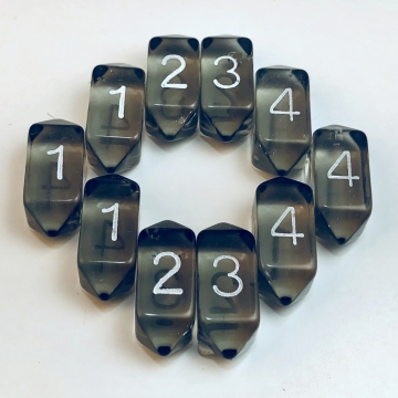 Crystal Translucent d4 10 pc set - smoke