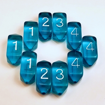 Crystal Translucent d4 10 pc set - aqua