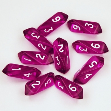 Crystal Translucent d6 10 pc set - purple