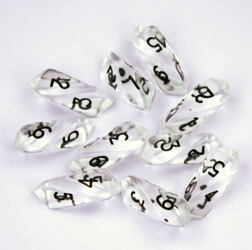 Crystal Translucent d6 10 pc set - clear