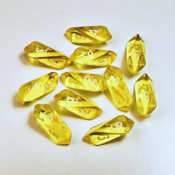 GEM BLITZ Blue Yellow / Dark Green Crystal Caste Translucent 15mm D6 Dice 