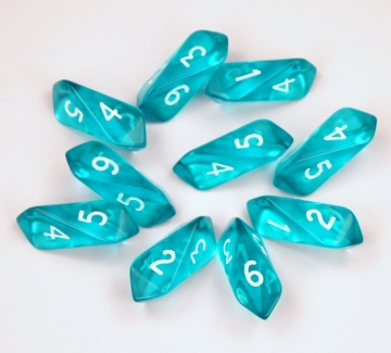 Crystal Translucent d6 10 pc set - aqua