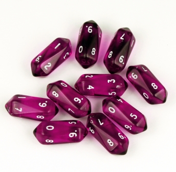 Crystal Translucent d10 10 pc set - purple