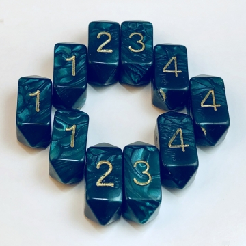 Crystal Pearl d4 10 pc set - green