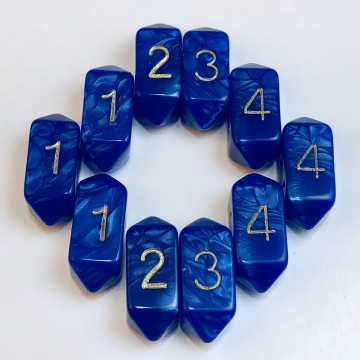 Crystal Pearl d4 10 pc set - blue