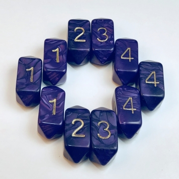 Crystal Pearl d4 10 pc set - purple