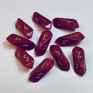 Crystal Pearl d6 10 pc set - red