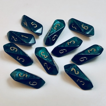 Crystal Pearl d6 10 pc set - green