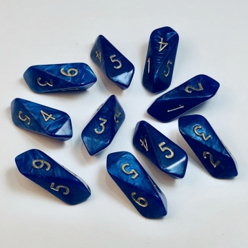 Crystal Pearl d6 10 pc set - blue