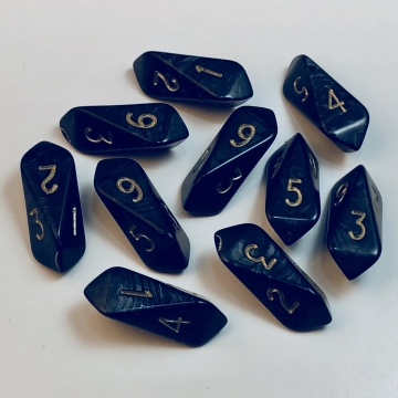 Crystal Pearl d6 10 pc set - black