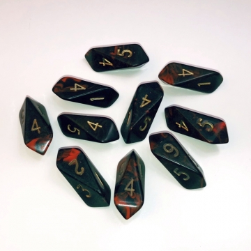 Crystal Oblivion® d6 10 pc set - red