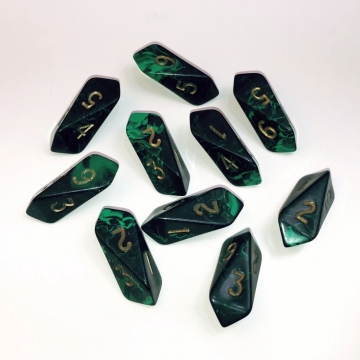 Crystal Oblivion® d6 10 pc set - green