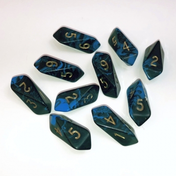 Crystal Oblivion® d6 10 pc set - blue