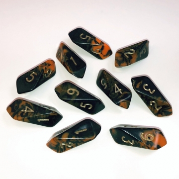 Crystal Oblivion® d6 10 pc set - orange