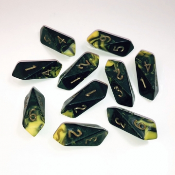 Crystal Oblivion® d6 10 pc set - yellow