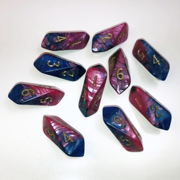 Crystal Toxic d6 10 pc set - blue/pink