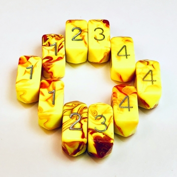 Crystal Toxic d4 10 pc set - red/yellow