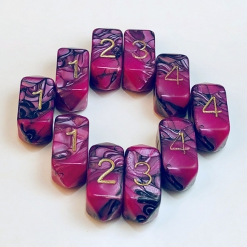 Crystal Toxic d4 10 pc set - black/pink