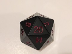 35mm Giant Obsidian d20