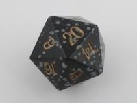 35mm Giant Snowflake Obsidian d20