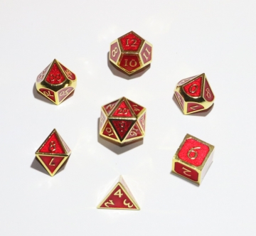 16mm Gold w/Red enamel Dwarven Metal® 7 pc set
