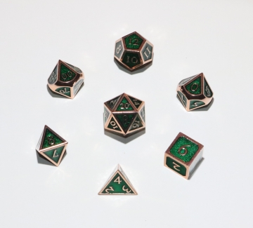 16mm Copper w/Green enamel Dwarven Metal® 7 pc set