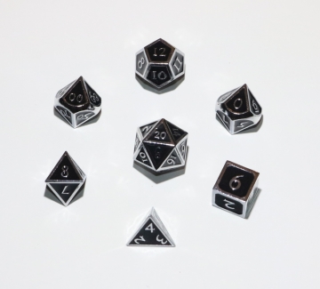 12mm Silver w/Black enamel Dwarven Metal® 7 pc set