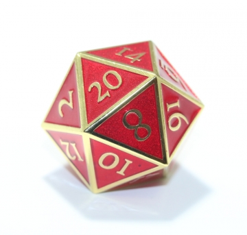 Giant D20 Gold w/Red enamel Dwarven Metal®