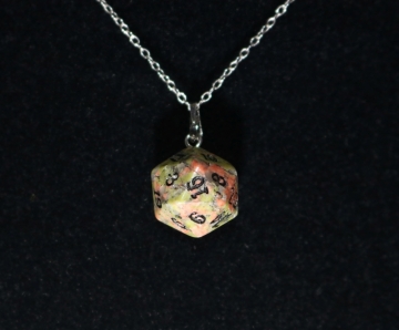 Unikite D20 Silver Pendant