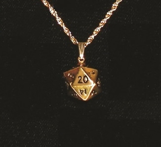 Crystal Caste: Gold-plated Sterling Silver D20 Pendant (Pendant only, no  chain)