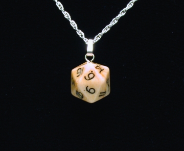 Dwarven Bones® D20 Silver Pendant