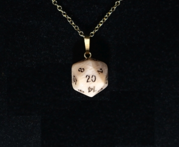 Moonstone D20 Gold Pendant