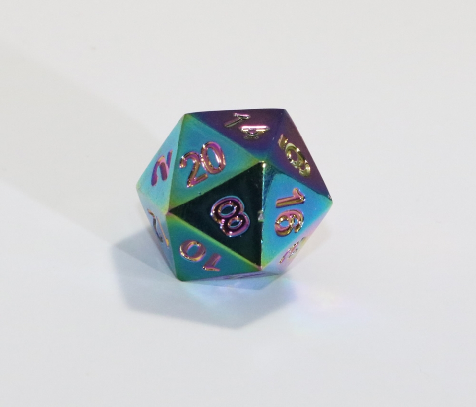 TDSO Metal Iridescent Rainbow D4 Dice