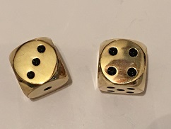 Gold 16mm d6 pipped Dwarven Metal®