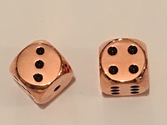 Copper 16mm d6 pipped Dwarven Metal®