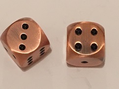 Antique Copper 16mm d6 pipped Dwarven Metal®