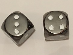 Black Nickel 16mm d6 pipped Dwarven Metal®