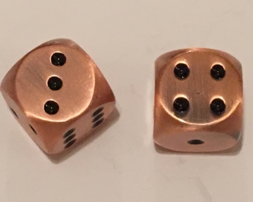 12mm Antique Copper hue Dwarven Metal® single pipped die