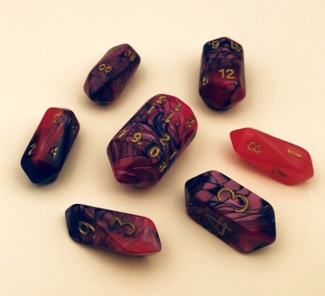 7 pc Crystal Toxic-Blue/Pink