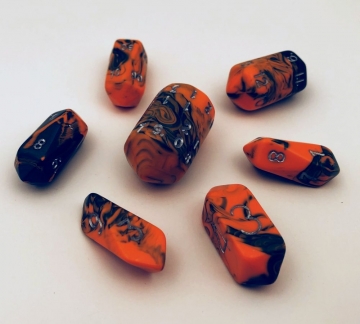 7 pc Crystal Toxic-Orange/Green