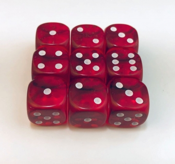 9 piece red 16mm Translucent