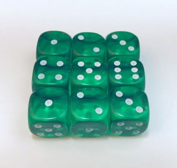 9 piece green 16mm Translucent