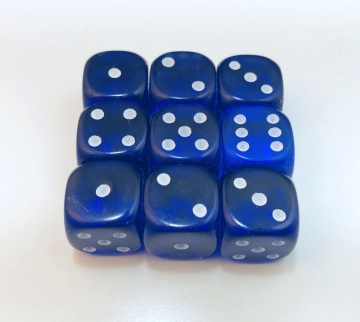 9 piece blue 16mm Translucent