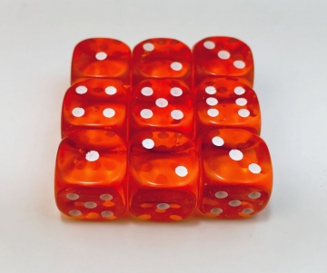 9 piece orange 16mm Translucent