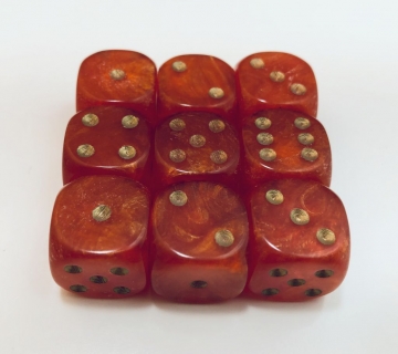 9 piece red 16mm Ancient