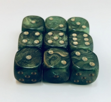 9 piece green 16mm Ancient