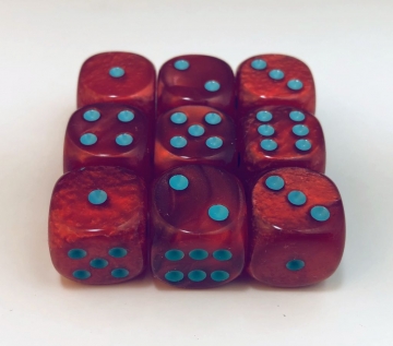 9 piece red 16mm Satin